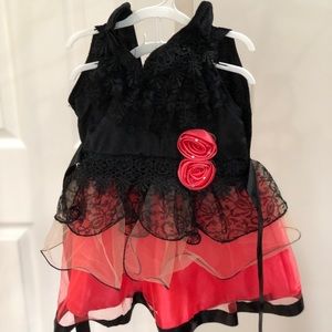 Black & coral Baby dress